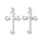 Brass Pendants, Lead Free & Cadmium Free, Cross Charms, Silver, 17.5x10x1mm, Hole: 0.8mm