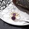 Natural Amethyst Beaded Finger Rings, Spider, with Golden Eco-Friendly Copper Wire, Inner Diameter: 18mm