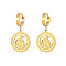 304 Stainless Steel Dangle Hoop Earrings, Anchor, Golden, 33.7x13.9mm