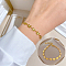 304 Stainless Steel Link Bracelets for Women, Butterfly, Golden, 6-1/4 inch(16cm)
