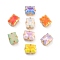 Rectangle Opal Sew On Rhinestones, Multi-Strand Links, K9 Glass Rhinestone with Brass Prong Settings, Mixed Color, Golden, 11x8.5x5.5mm, Hole: 0.8mm