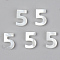 Natural White Shell Mother of Pearl Shell Charms, Number, Num.5, 10x7x2mm, Hole: 0.8mm