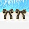 304 Stainless Steel Stud Earrings, with Rhinestone, Ion Plating(IP), Bowknot, Real 18K Gold Plated, 22.5x25.5mm
