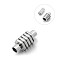 Tarnish Resistant Smooth 304 Stainless Steel Tube Magnetic Clasps with Glue-in Ends, Stainless Steel Color, 16x7mm, Hole: 3mm