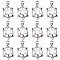 100Pcs Tibetan Style Zinc Alloy Pendants, Hollow, Sea Turtle, Antique Silver, 21x12.5x3.3mm, Hole: 1.6mm