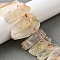 Natural Yellow Quartz Beads Strands, Rectangle, Top Drilled, 22~60x6~14x6~9mm, Hole: 1.5~2mm, about 17~22pcs/strand, 7.48''~8.07''(19~20.5cm)