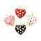 Real 16K Gold Plated Brass Micro Pave Colorful Cubic Zirconia Pendants, Cadmium Free & Lead Free, with Enamel, Heart Charms, Mixed Color, 17x14x3.5mm, Hole: 3.5x1.5mm