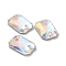 Rectangle Octagon Shape Sew on Rhinestone, K5 Glass Rhinestone, 2-Hole Link, Plated Flat Back, Sewing Craft Decoration, Light Crystal AB, 20x14x5mm, Hole: 1.2mm