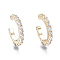 Brass Micro Pave Clear Cubic Zirconia Cuff Earrings, Golden, 15x14x2mm, Inner Diameter: 10.2mm