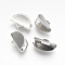Iron Ribbon Crimp Ends, Fan, Platinum, 10x15mm, Hole: 1.5x3mm