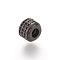 Brass Micro Pave Cubic Zirconia Beads, Cadmium Free & Lead Free, Column, Gunmetal, 9x6.6mm