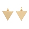 201 Stainless Steel Pendants, Manual Polishing, Inverted Triangle, Golden, 16x15x1mm, Hole: 3.5mm