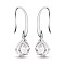 Luxury Brass Dangle Earrings, Pentagon with AAA Cubic Zirconia, Platinum, 28mm, Pin: 1x0.7mm