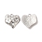 Non-Tarnish 304 Stainless Steel Pendants, Textured, Heart Charm, Stainless Steel Color, 20x19.5x3mm, Hole: 2.4mm