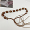 Imitation Leather Flower Brass Ring Link Chain Waist Belly Chains Belts for Women, Platinum, Coconut Brown, 1500mm