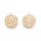 Brass Micro Pave Clear Cubic Zirconia Pendants, Nickel Free, Flower, Real 18K Gold Plated, 16.5x15x1.5mm, Hole: 1mm