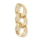 Rack Plating Brass & Cubic Zirconia Pendants, Cadmium Free & Lead Free, Long-Lasting Plated, Chain, Real 18K Gold Plated, 27x9x2mm