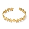 Ion Plating(IP) 304 Stainless Steel Flower Wrap Cuff Bangles for Women, Real 18K Gold Plated, Inner Diameter: 2-1/8 inch(5.4cm)