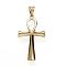 304 Stainless Steel Pendants, Ankh Cross, Golden, 44.5x25x2.5mm, Hole: 5x8.5mm