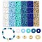 DIY Disc Polymer Clay & CCB Plastic Beads Jewelry Making Findings Kits, Mixed Shapes, Blue, 6~8x6~8x0.5~3mm, Hole: 1.4~2mm