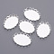Brass Cabochon Settings, DIY Findings for Jewelry Making, Lead Free and Cadmium Free, Oval, Silver Color Plated, about 14mm wide, 19mm long, tray: 13x18mm