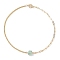 Electroplated Natural Quartz Hexagon Prism Pendant Necklaces, Brass Paperclip Chain & Cuban Link Chain Necklaces, Golden, Light Green, 17.72 inch(45cm)