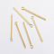 304 Stainless Steel Pendants, Rectangle/Bar, Real 24K Gold Plated, 28x1.5x1.5mm, Hole: 2mm