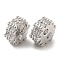 Brass Micro Pave Clear Cubic Zirconia Slide Charms, Cadmium Free & Nickel Free & Lead Free, Gear, Platinum, 6.5x7.5x3mm, Hole: 1.6mm