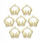 Rack Plating Alloy Pendants, Cadmium Free & Lead Free, Two-Hand, Light Gold, 27x24.5x3mm, Hole: 1.6mm