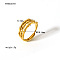 Stainless Steel Adjustable Rings for Women, Real 18K Gold Plated, Inner Diameter: 18.8mm