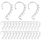 30Pcs Alloy Ear Cuff Findings, with 7 Horizontal Loop, Ear Wrap Earring Hooks for Non Piercing Earring Making, Silver, 58x35x2mm, Hole: 2.5mm