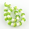 Mushroom Handmade Lampwork Beads Strands, Green Yellow, 16x12mm, Hole: 2mm, about 20pcs/strand, 13.7 inch