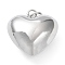 Eco-Friendly Brass Pendants, Cadmium Free & Lead Free, with Jump Ring, Heart Charm, Platinum, 26.5x25x13mm
