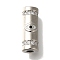 Rack Plating Brass Micro Pave Cubic Zirconia Beads, with Enamel, Long-Lasting Plated, Column with Eye, Platinum, 18x7x12.5mm, Hole: 3mm