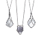 SUPERFINDINGS 9Pcs 3 Sizes Silver Crystal Holder Necklace Natural Gemstone Crystal Stone Holder Pendant Necklace Adjustable Empty Stone Holder Stainless Steel Necklace Cage for DIY Making