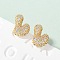 Brass Micro Pave Cubic Zirconia Stud Earrings, Rack Plating, Long-Lasting Plated, Real 18K Gold Plated, Letter L, 13x9.5mm