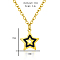 Stainless Steel Black Enamel Star Pendant Necklaces, Everyday Fashion, Golden, 1.73 inch(4.4cm)