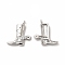 Rack Plating Brass Micro Pave Cubic Zirconia Pendants, Long-Lasting Plated, Cadmium Free & Lead Free, Punk Style Boot Charm, Platinum, 20.5x18.5x4mm, Hole: 1.8mm