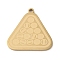 201 Stainless Steel Pendants, Triangle with Billiards Charm, Golden, 24.5x23.5x1.5mm, Hole: 1mm