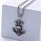 Pirate Ship Anchor Stainless Steel Pendant Retro Punk Necklaces for Men, Stainless Steel Color