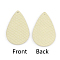 PU Leather Big Pendants, teardrop, Light Goldenrod Yellow, 56x36.5x3mm, Hole: 1mm