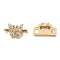 Brass Micro Pave Clear Cubic Zirconia Connector Charms, Cadmium Free & Nickel Free & Lead Free, Butterfly Links, Real 18K Gold Plated, 6x10x5mm, Hole: 1.4mm