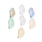 Spray Painted Transparent Glass Beads, Top Drilled, Leaf, Mixed Color, 18x8x4mm, Hole: 1mm