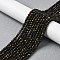 Natural Golden Sheen Obsidian Beads Strands, Faceted, Rondelle, 4x3mm, Hole: 0.6mm, about 134pcs/strand, 15.39''(39.1cm)