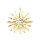 Brass Micro Pave Cubic Zirconia Pendants, Sun, Real 14K Gold Plated, 22x20.5x2.8mm, Hole: 1mm
