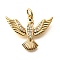 Brass Micro Pave Cubic Zirconia Pendants, Cadmium Free & Lead Free, Real 18K Gold Plated Charms, with Jump Ring, Phenix, 18x23.5x2.5mm, Hole: 3mm