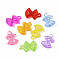 Transparent Acrylic Pendants, Bowknot, Mixed Color, 27x18x7mm, Hole: 3mm, about 470pcs/500g