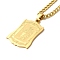Rectangle with Virgin Mary
 Pendant Necklaces, 201 Stainless Steel Curb Chain Necklaces, Golden, 23.23 inch(59cm)