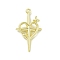 Alloy Pendants, Heart, Golden, Cross, 28x16x5mm, Hole: 1.2mm