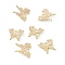 Alloy Enamel Pendants, Golden, Butterfly, Pink, 20x19x4mm, Hole: 2.5mm